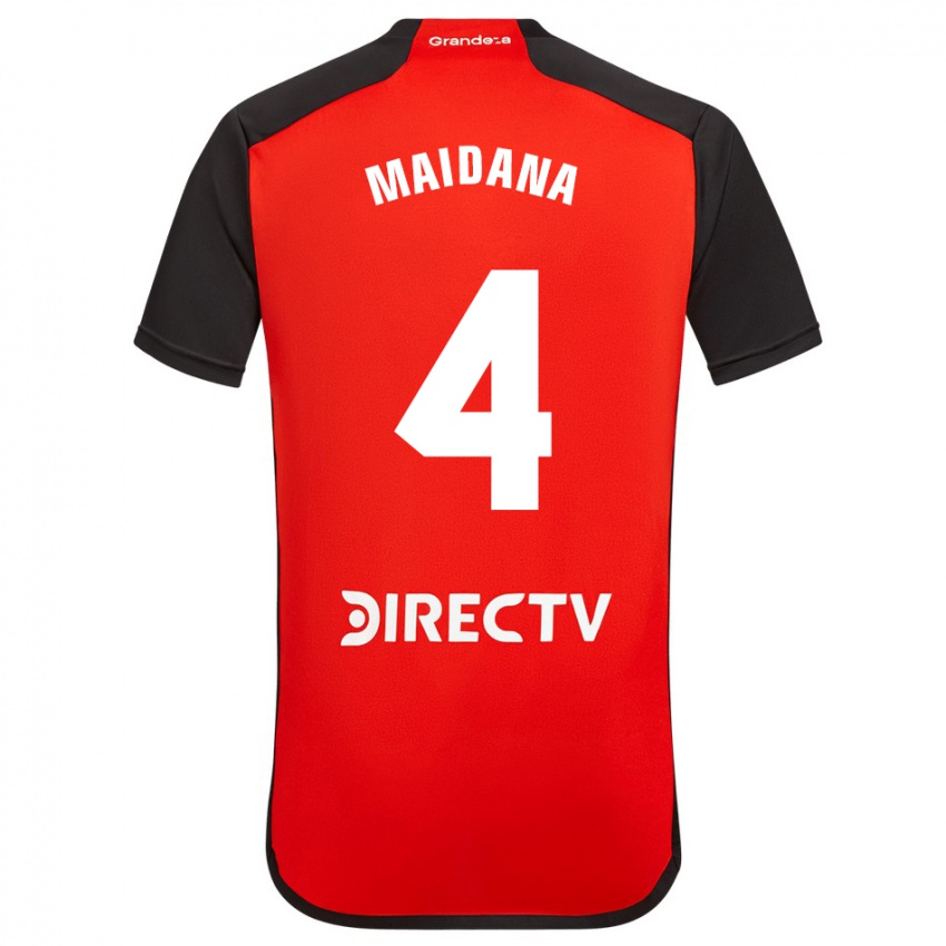 Kvinder Jonatan Maidana #4 Rød Udebane Spillertrøjer 2023/24 Trøje T-Shirt