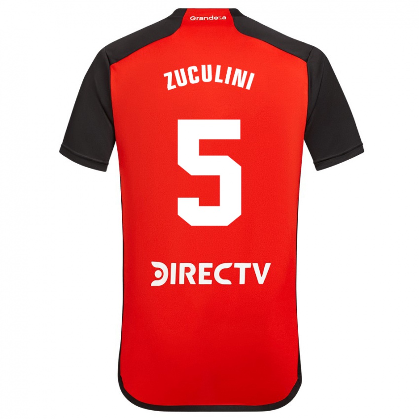 Kvinder Bruno Zuculini #5 Rød Udebane Spillertrøjer 2023/24 Trøje T-Shirt