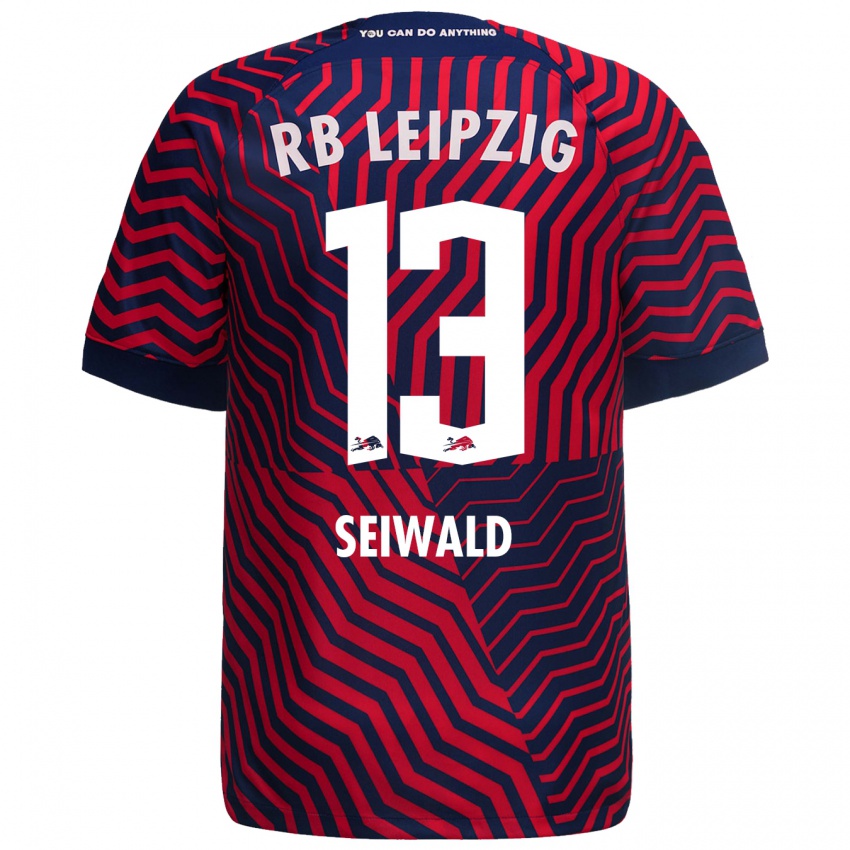 Kvinder Nicolas Seiwald #13 Blå Rød Udebane Spillertrøjer 2023/24 Trøje T-Shirt