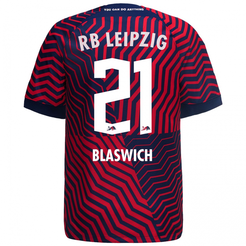 Kvinder Janis Blaswich #21 Blå Rød Udebane Spillertrøjer 2023/24 Trøje T-Shirt