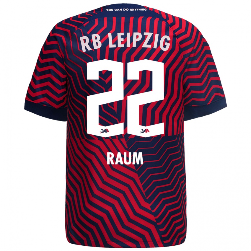 Kvinder David Raum #22 Blå Rød Udebane Spillertrøjer 2023/24 Trøje T-Shirt