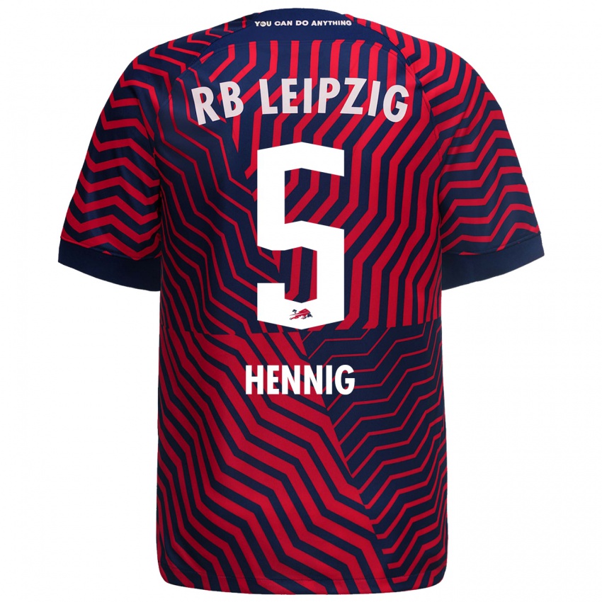 Kvinder Lenny Hennig #5 Blå Rød Udebane Spillertrøjer 2023/24 Trøje T-Shirt