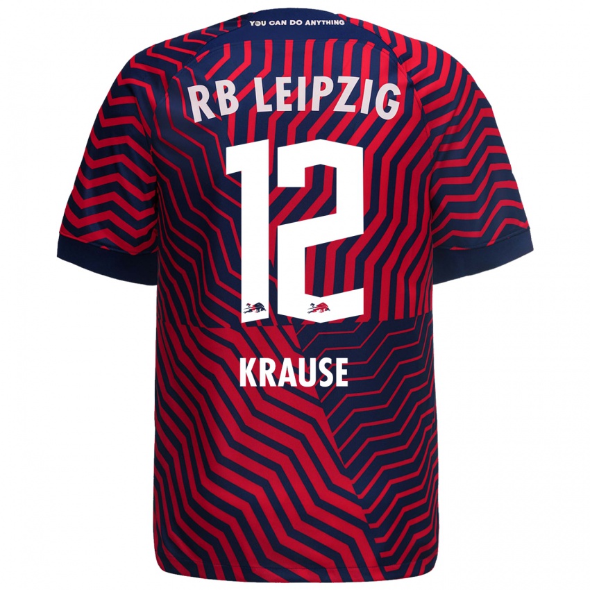 Kvinder Arno Krause #12 Blå Rød Udebane Spillertrøjer 2023/24 Trøje T-Shirt