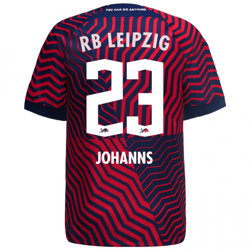 Kvinder Lennart Johanns #23 Blå Rød Udebane Spillertrøjer 2023/24 Trøje T-Shirt