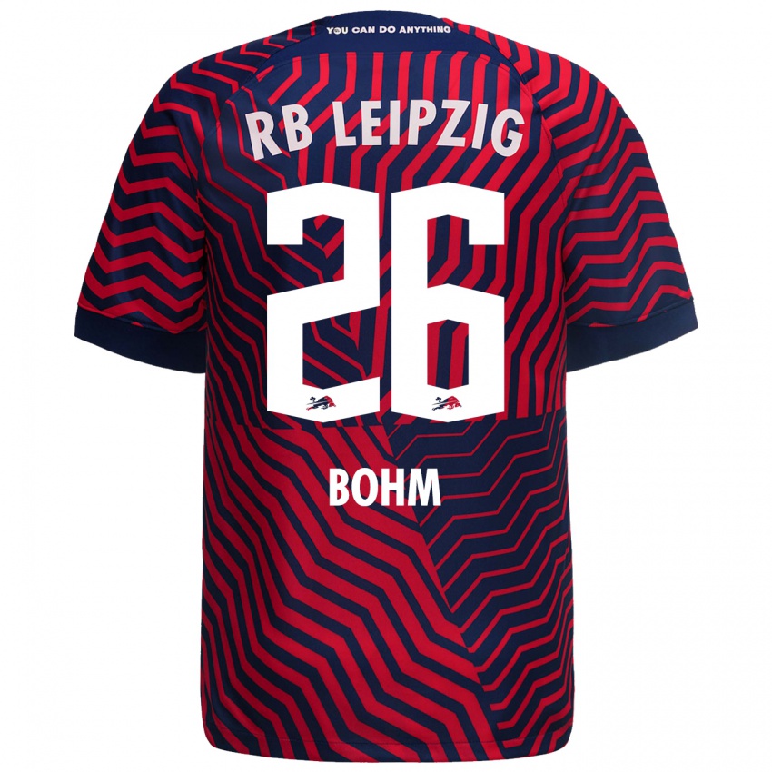 Kvinder Pepe Böhm #26 Blå Rød Udebane Spillertrøjer 2023/24 Trøje T-Shirt