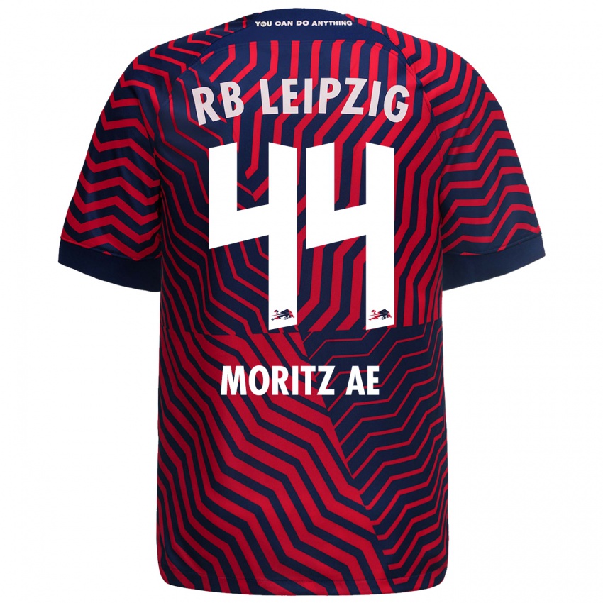 Kvinder Moritz Aé #44 Blå Rød Udebane Spillertrøjer 2023/24 Trøje T-Shirt