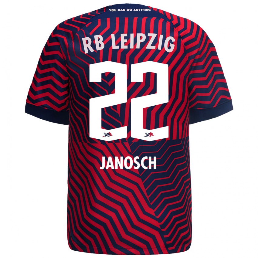 Kvinder Luca Janosch #22 Blå Rød Udebane Spillertrøjer 2023/24 Trøje T-Shirt