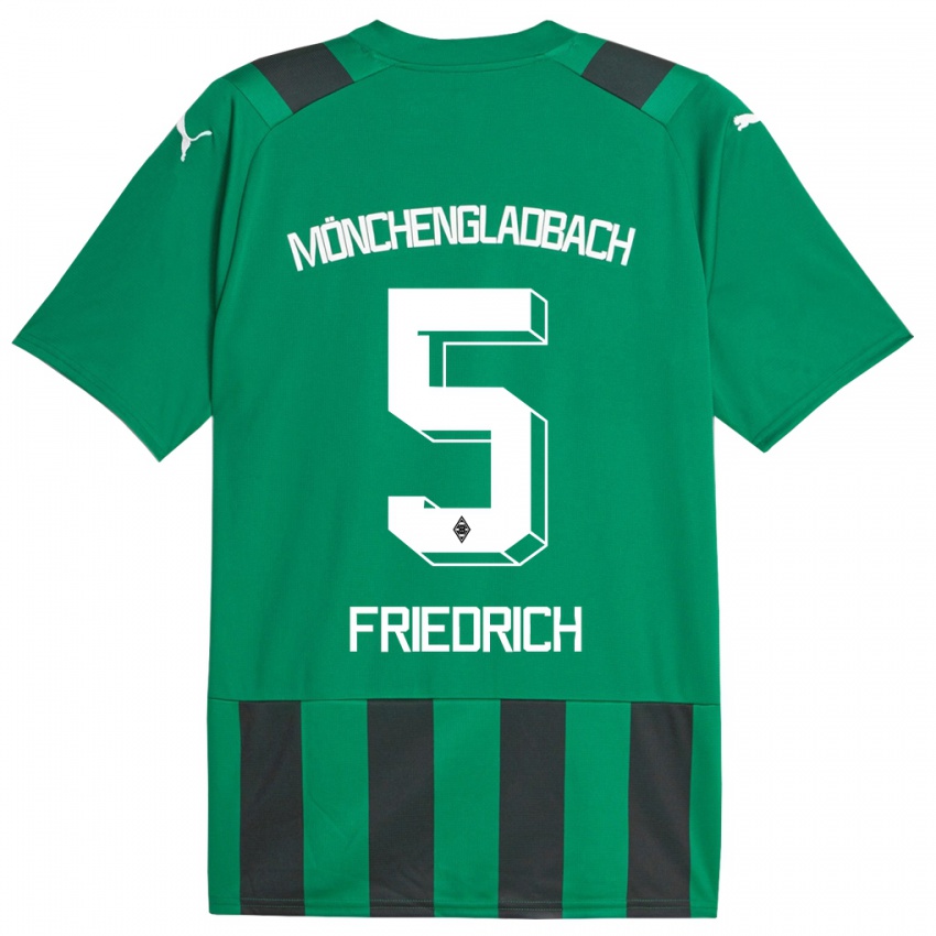Kvinder Marvin Friedrich #5 Sort Grøn Udebane Spillertrøjer 2023/24 Trøje T-Shirt