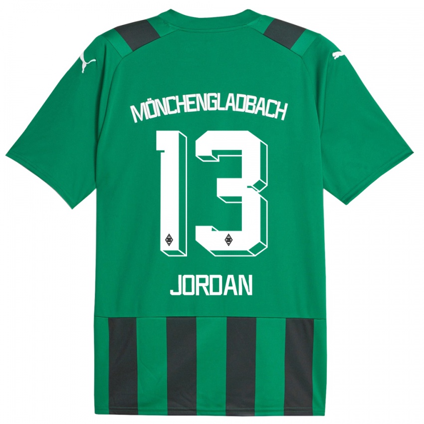 Kvinder Jordan #13 Sort Grøn Udebane Spillertrøjer 2023/24 Trøje T-Shirt