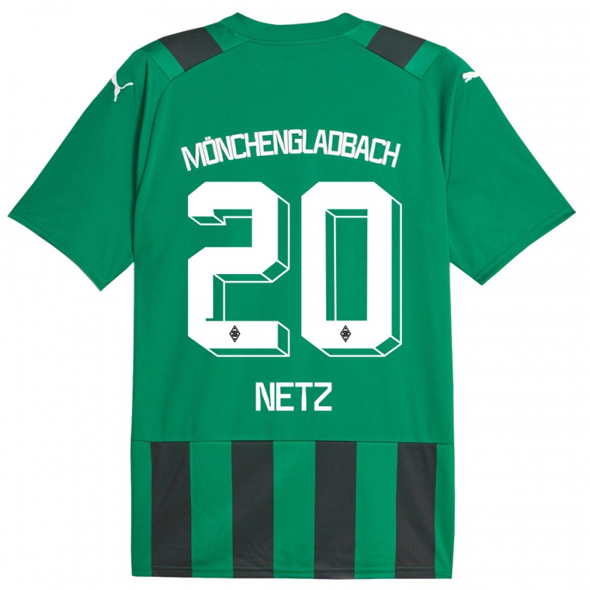 Kvinder Luca Netz #20 Sort Grøn Udebane Spillertrøjer 2023/24 Trøje T-Shirt
