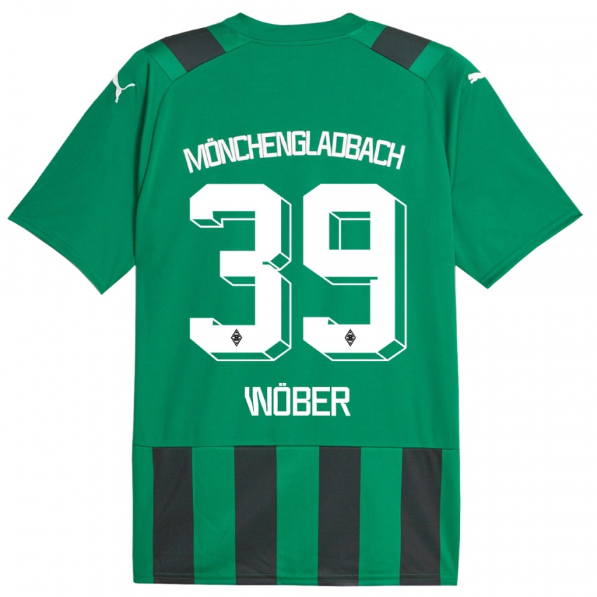 Kvinder Maximilian Wöber #39 Sort Grøn Udebane Spillertrøjer 2023/24 Trøje T-Shirt