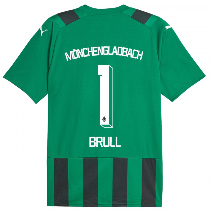 Kvinder Maximilian Brüll #1 Sort Grøn Udebane Spillertrøjer 2023/24 Trøje T-Shirt