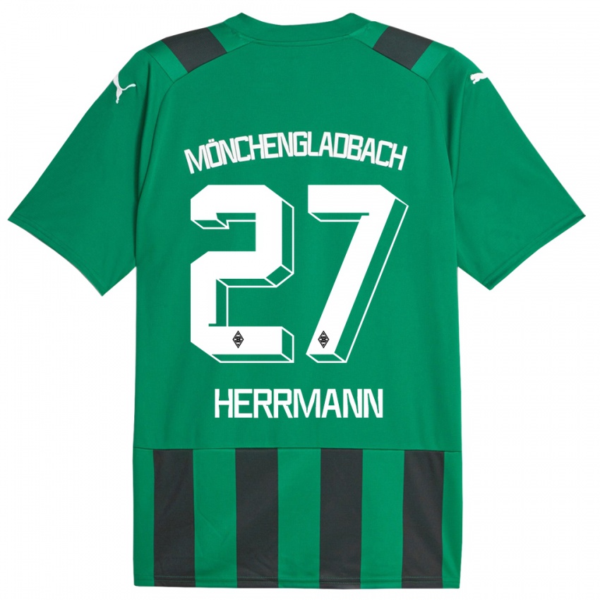 Kvinder Michelle Herrmann #27 Sort Grøn Udebane Spillertrøjer 2023/24 Trøje T-Shirt