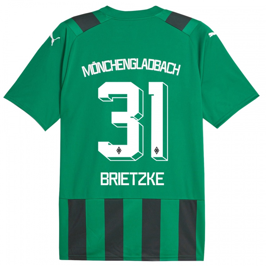 Kvinder Yvonne Brietzke #31 Sort Grøn Udebane Spillertrøjer 2023/24 Trøje T-Shirt