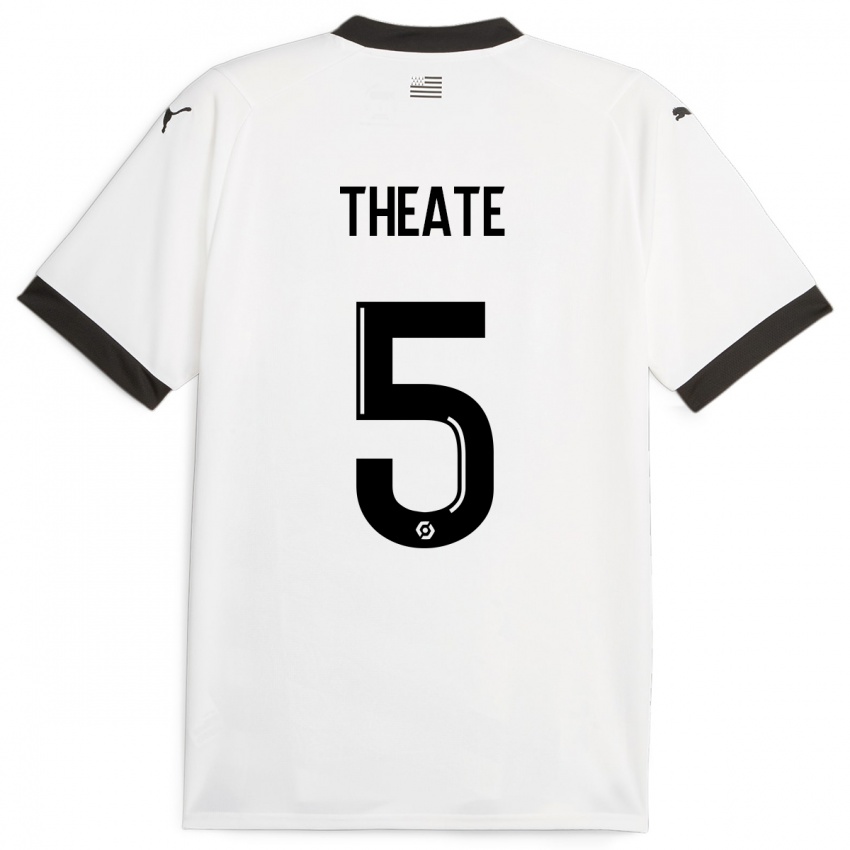 Kvinder Arthur Theate #5 Hvid Udebane Spillertrøjer 2023/24 Trøje T-Shirt