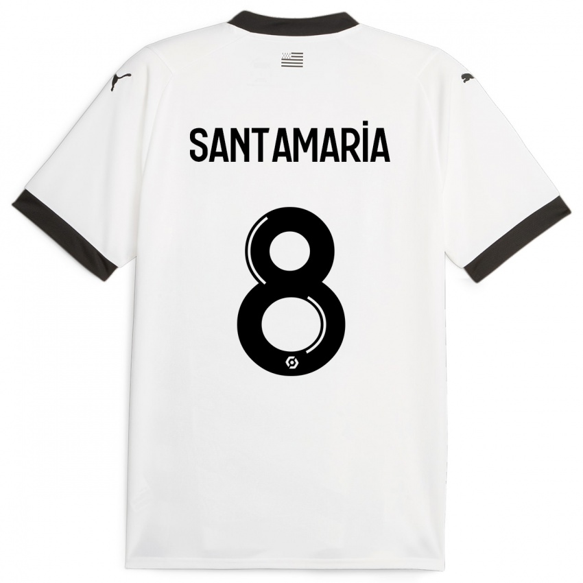 Kvinder Baptiste Santamaria #8 Hvid Udebane Spillertrøjer 2023/24 Trøje T-Shirt