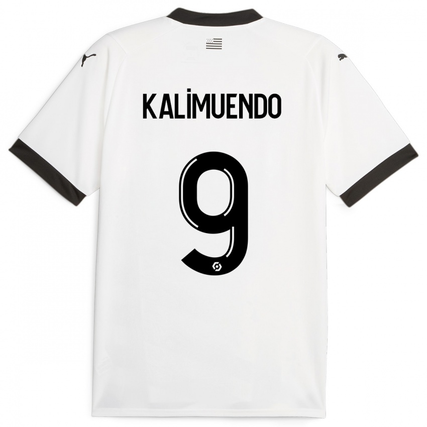 Kvinder Arnaud Kalimuendo #9 Hvid Udebane Spillertrøjer 2023/24 Trøje T-Shirt