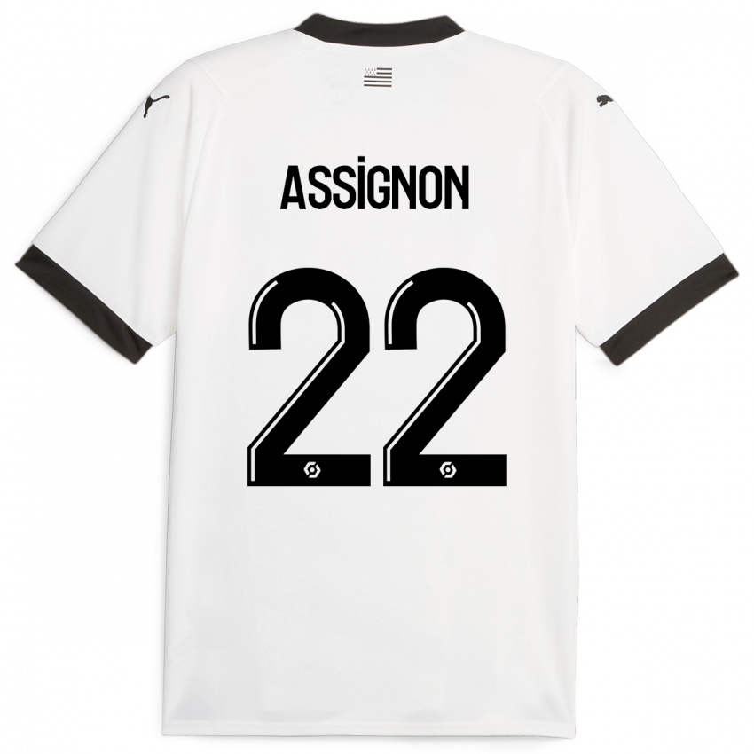 Kvinder Lorenz Assignon #22 Hvid Udebane Spillertrøjer 2023/24 Trøje T-Shirt