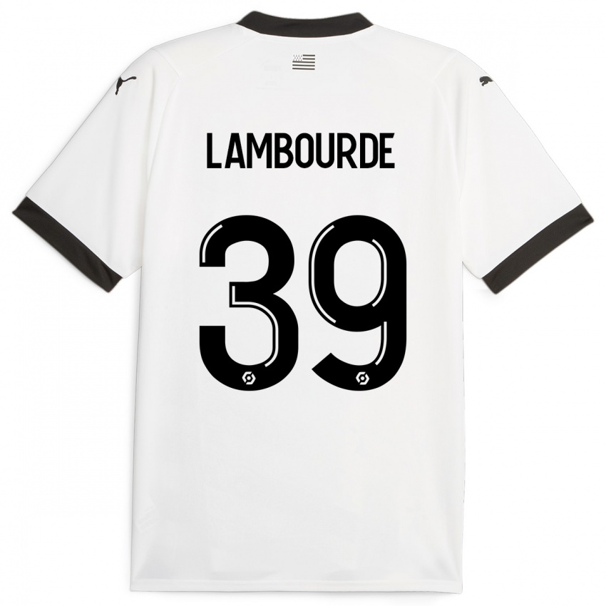 Kvinder Mathis Lambourde #39 Hvid Udebane Spillertrøjer 2023/24 Trøje T-Shirt