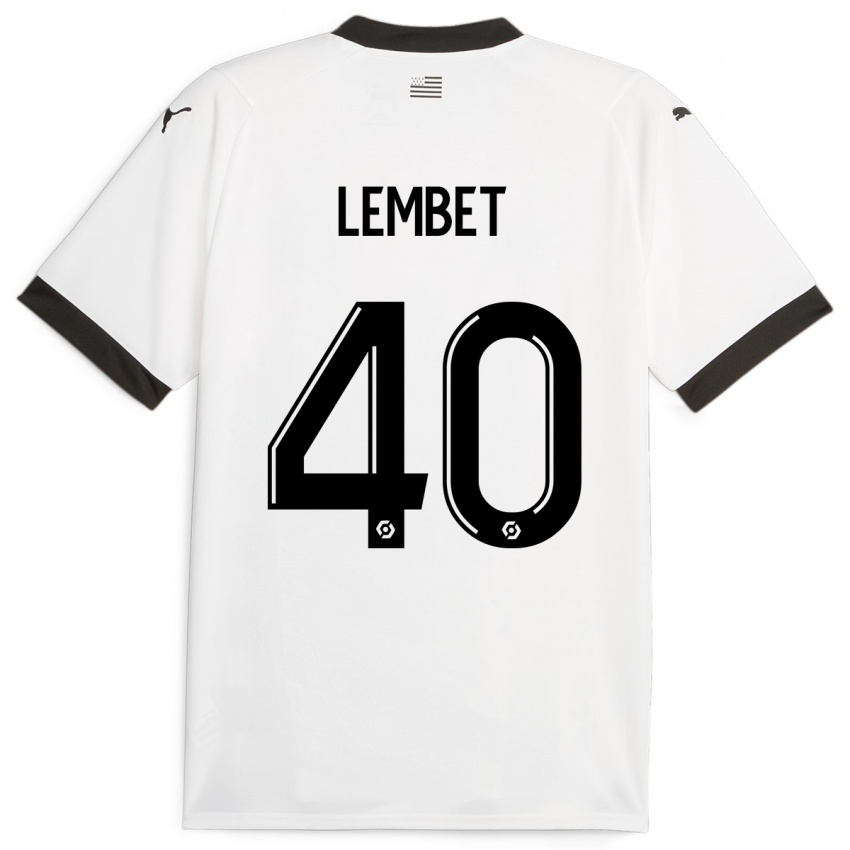Kvinder Geoffrey Lembet #40 Hvid Udebane Spillertrøjer 2023/24 Trøje T-Shirt
