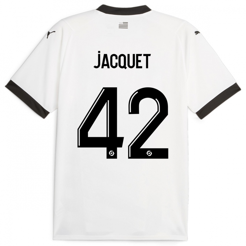 Kvinder Jérémy Jacquet #42 Hvid Udebane Spillertrøjer 2023/24 Trøje T-Shirt
