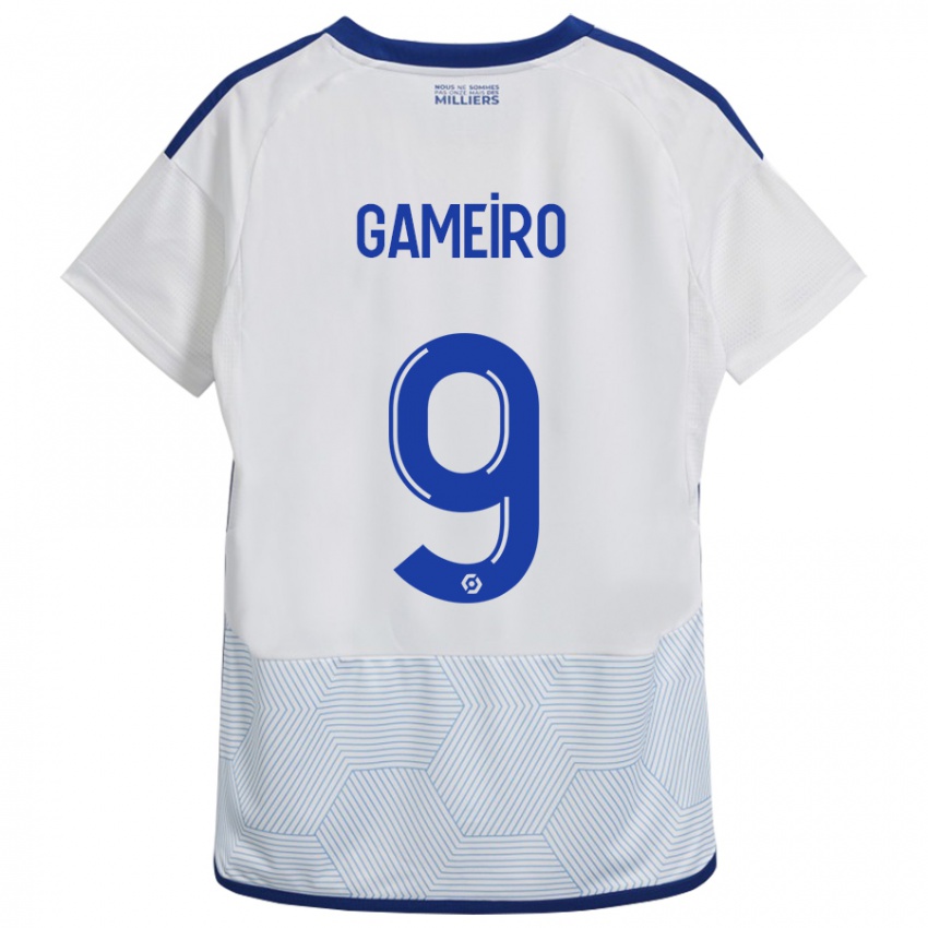 Kvinder Kévin Gameiro #9 Hvid Udebane Spillertrøjer 2023/24 Trøje T-Shirt