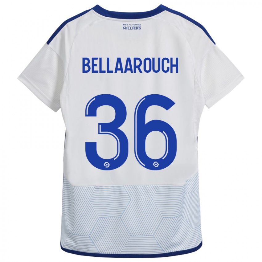 Kvinder Alaa Bellaarouch #36 Hvid Udebane Spillertrøjer 2023/24 Trøje T-Shirt