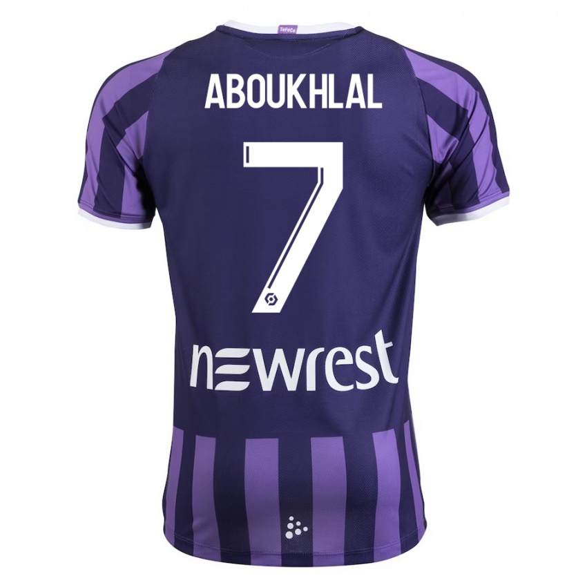 Kvinder Zakaria Aboukhlal #7 Lilla Udebane Spillertrøjer 2023/24 Trøje T-Shirt