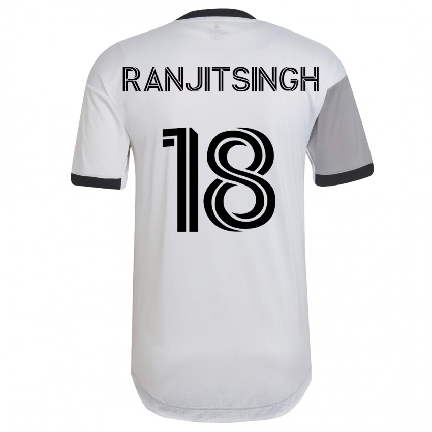 Kvinder Greg Ranjitsingh #18 Hvid Udebane Spillertrøjer 2023/24 Trøje T-Shirt
