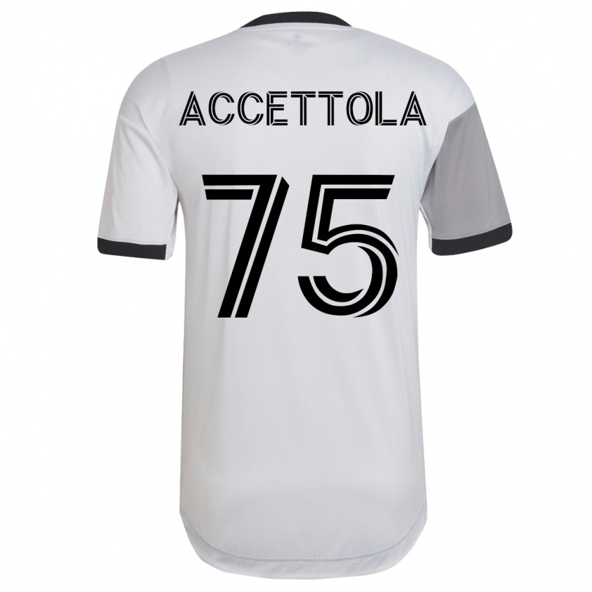 Kvinder Luca Accettola #75 Hvid Udebane Spillertrøjer 2023/24 Trøje T-Shirt