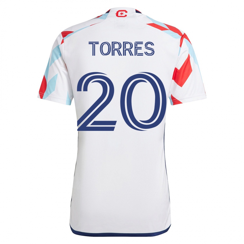 Kvinder Jairo Torres #20 Hvid Blå Udebane Spillertrøjer 2023/24 Trøje T-Shirt