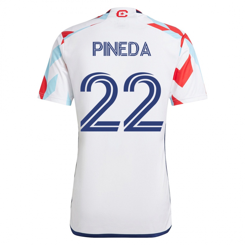 Kvinder Mauricio Pineda #22 Hvid Blå Udebane Spillertrøjer 2023/24 Trøje T-Shirt