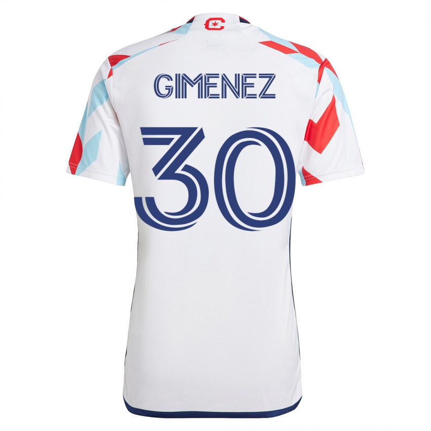Kvinder Gastón Giménez #30 Hvid Blå Udebane Spillertrøjer 2023/24 Trøje T-Shirt