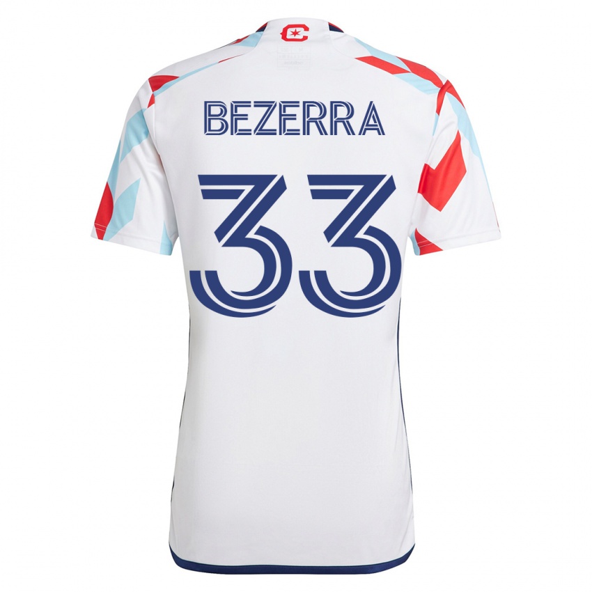 Kvinder Victor Bezerra #33 Hvid Blå Udebane Spillertrøjer 2023/24 Trøje T-Shirt