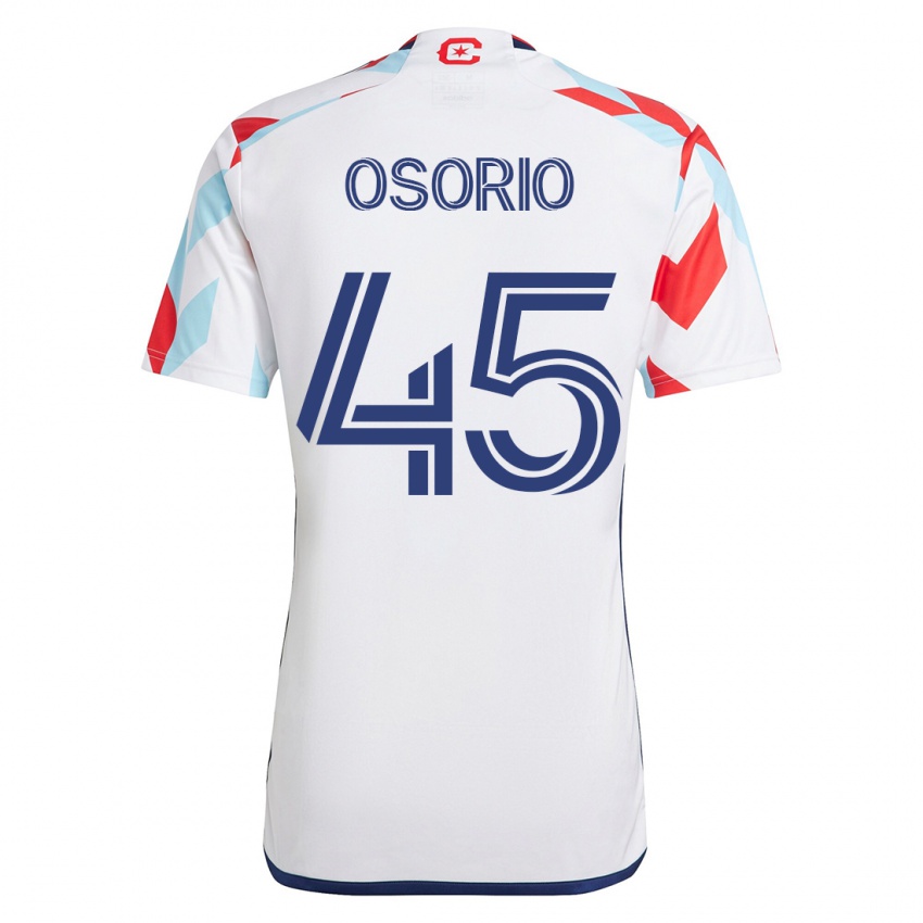 Kvinder Harold Osorio #45 Hvid Blå Udebane Spillertrøjer 2023/24 Trøje T-Shirt