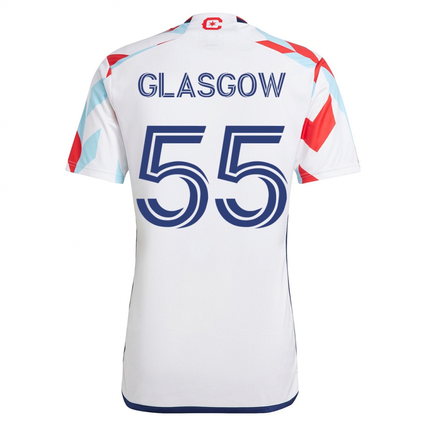 Kvinder Omari Glasgow #55 Hvid Blå Udebane Spillertrøjer 2023/24 Trøje T-Shirt