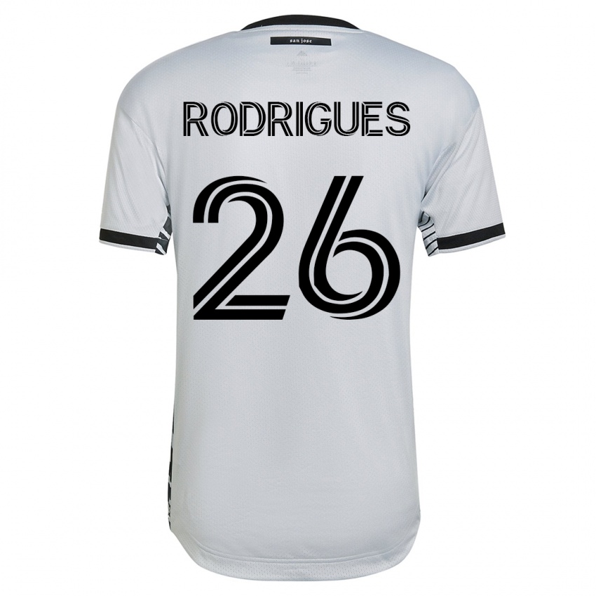 Kvinder Rodrigues #26 Hvid Udebane Spillertrøjer 2023/24 Trøje T-Shirt