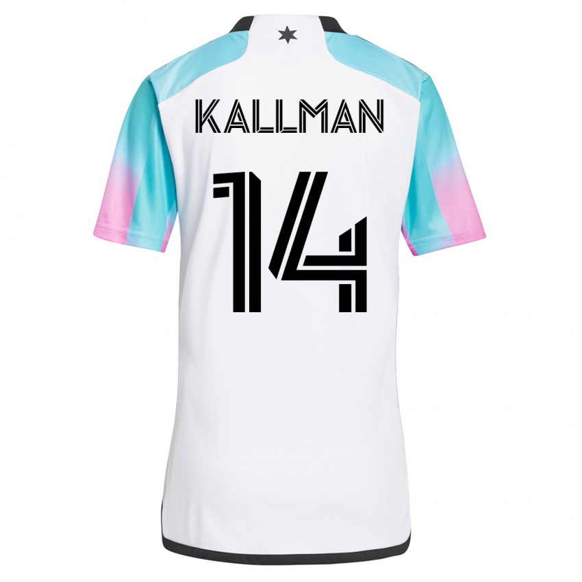 Kvinder Brent Kallman #14 Hvid Udebane Spillertrøjer 2023/24 Trøje T-Shirt