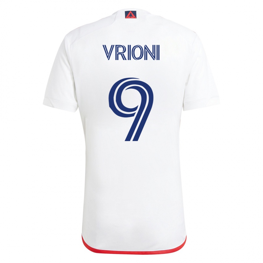 Kvinder Giacomo Vrioni #9 Hvid Rød Udebane Spillertrøjer 2023/24 Trøje T-Shirt