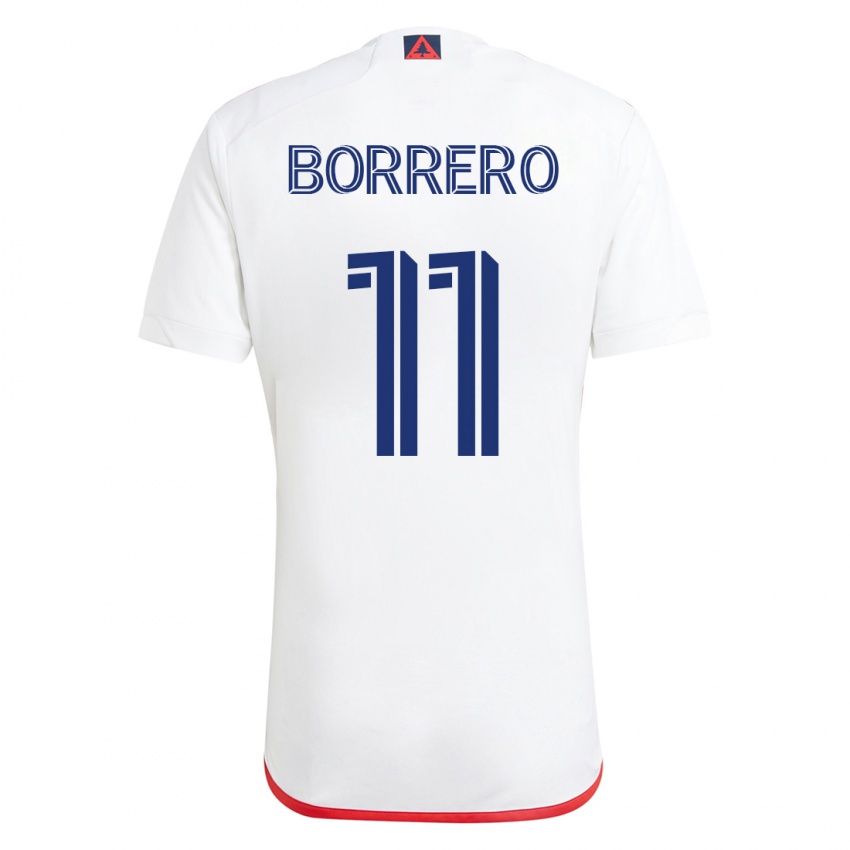 Kvinder Dylan Borrero #11 Hvid Rød Udebane Spillertrøjer 2023/24 Trøje T-Shirt