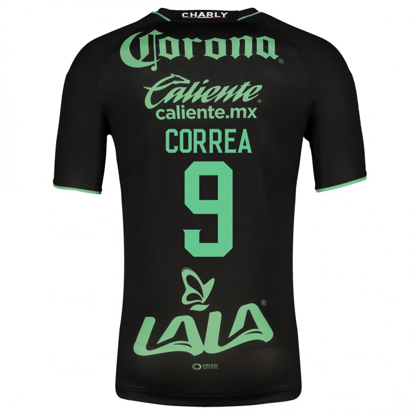 Kvinder Javier Correa #9 Sort Udebane Spillertrøjer 2023/24 Trøje T-Shirt