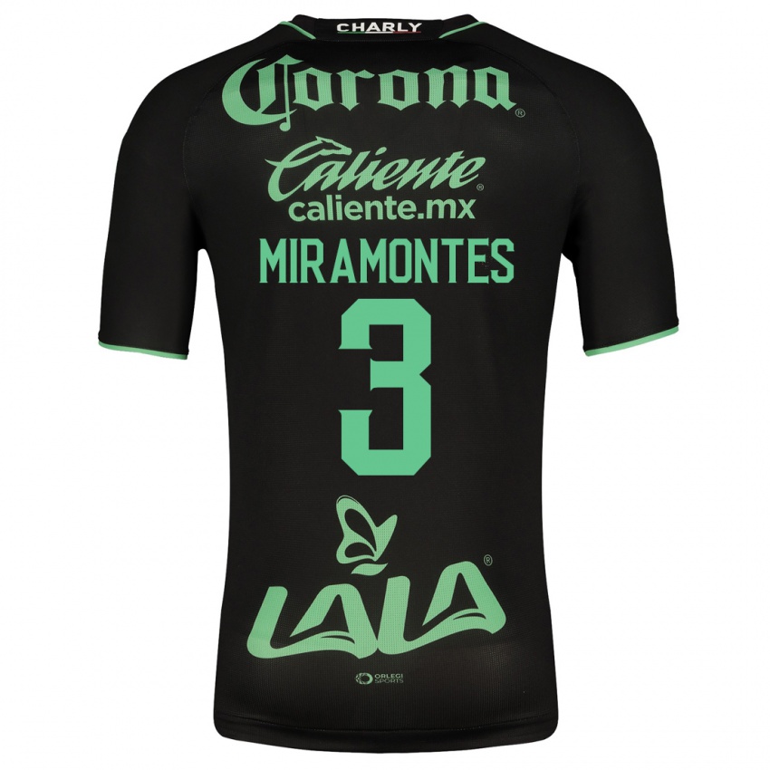 Kvinder Natalia Miramontes #3 Sort Udebane Spillertrøjer 2023/24 Trøje T-Shirt