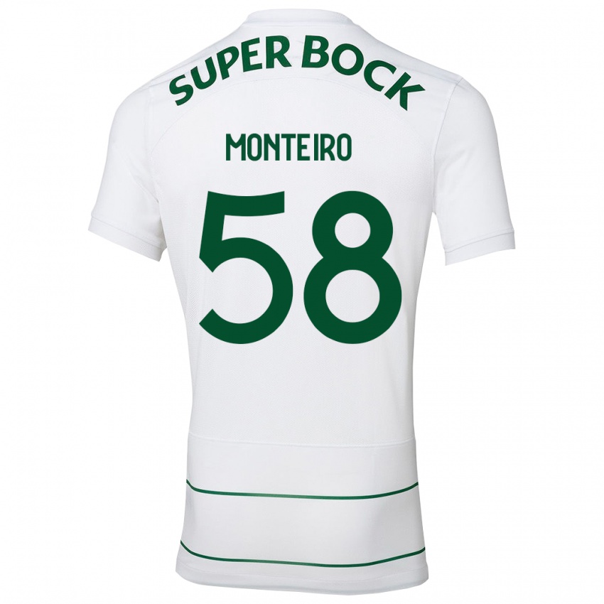 Kvinder David Monteiro #58 Hvid Udebane Spillertrøjer 2023/24 Trøje T-Shirt