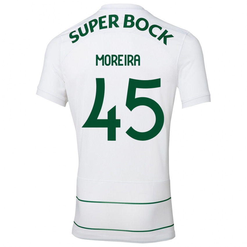 Kvinder David Moreira #45 Hvid Udebane Spillertrøjer 2023/24 Trøje T-Shirt