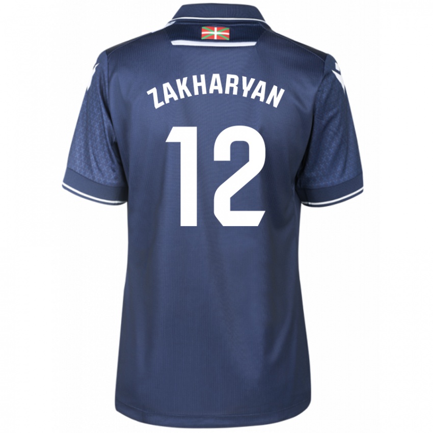 Kvinder Arsen Zakharyan #12 Flåde Udebane Spillertrøjer 2023/24 Trøje T-Shirt