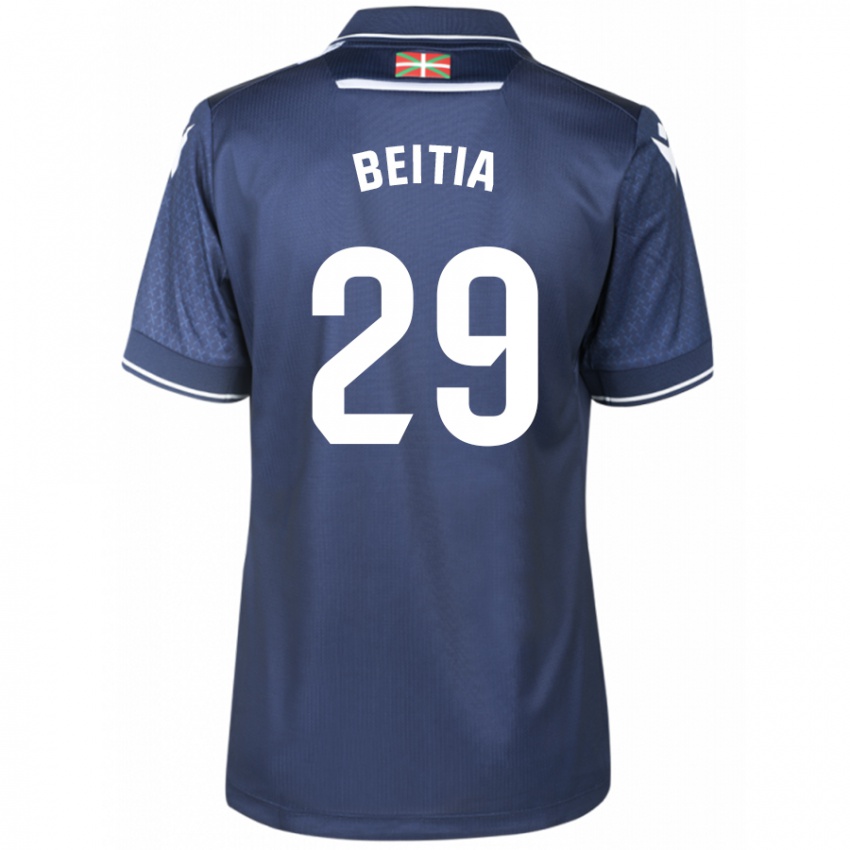 Kvinder Luken Beitia #29 Flåde Udebane Spillertrøjer 2023/24 Trøje T-Shirt