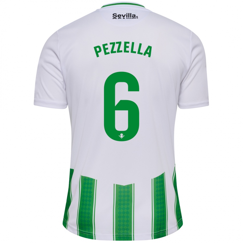 Børn Germán Pezzella #6 Hvid Hjemmebane Spillertrøjer 2023/24 Trøje T-Shirt