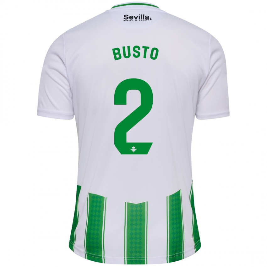 Børn Pablo Busto #2 Hvid Hjemmebane Spillertrøjer 2023/24 Trøje T-Shirt