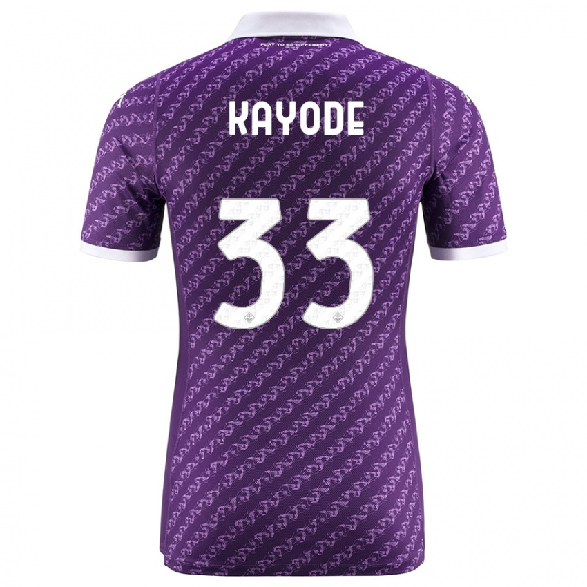 Børn Michael Kayode #33 Viol Hjemmebane Spillertrøjer 2023/24 Trøje T-Shirt