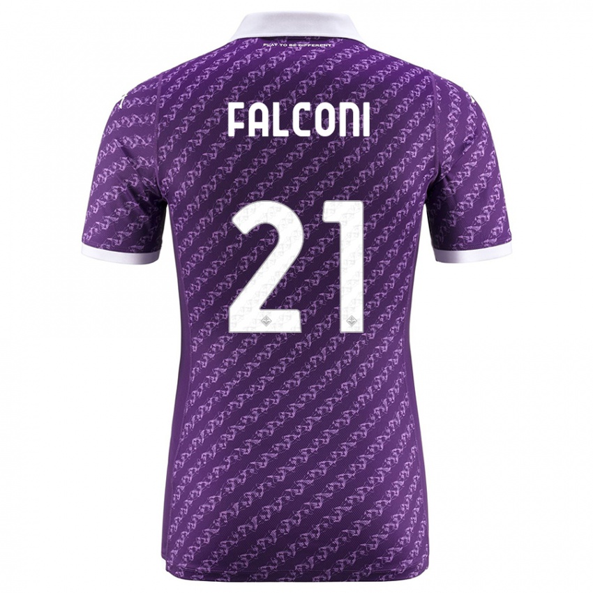 Børn Niccolò Falconi #21 Viol Hjemmebane Spillertrøjer 2023/24 Trøje T-Shirt